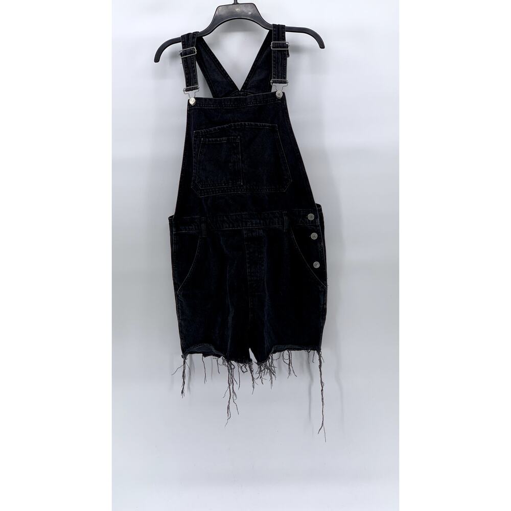 Women's Black Denim Overalls